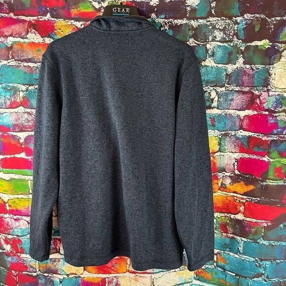 Eddie Bauer Fleece Lined 1/2 Zip Mock Neck Sweater Embroidered Logo Size Large B - Picture 6 of 6